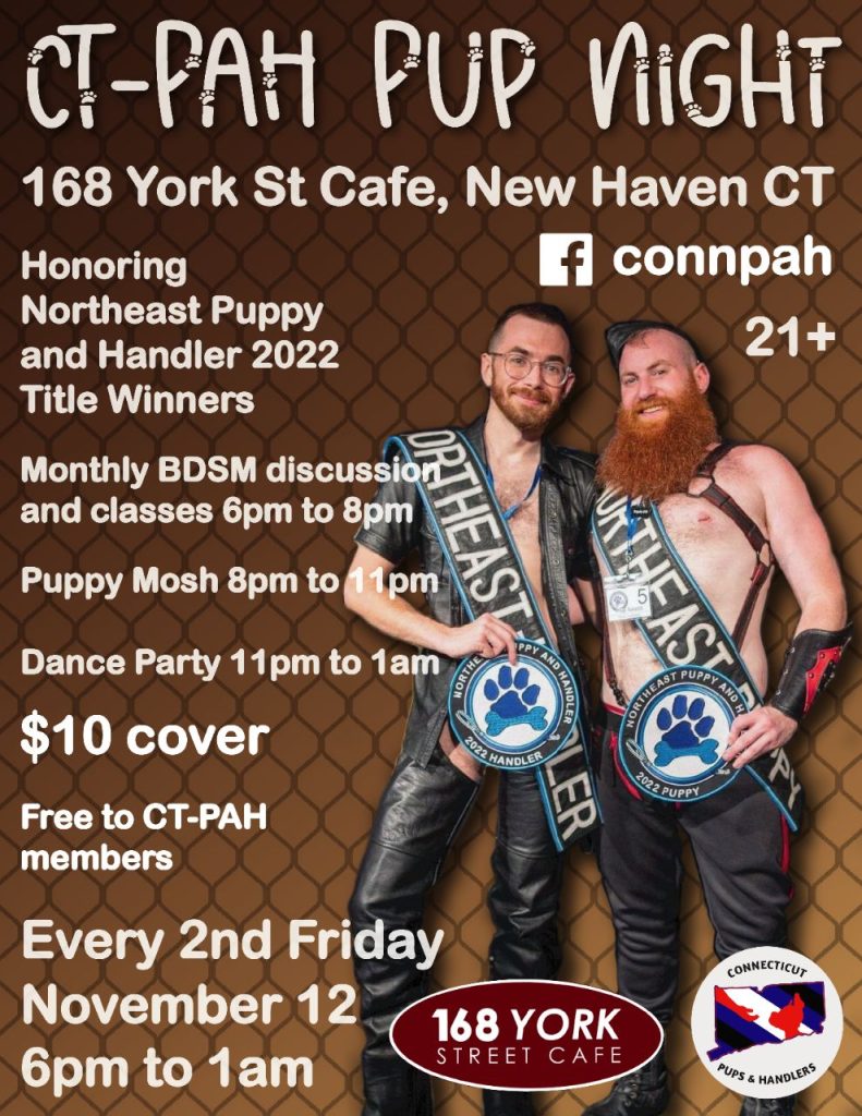 Flyer from the first CT-PAH Pet Night event, honoring Northeast Puppy Hand Handler 2022 Title Winners